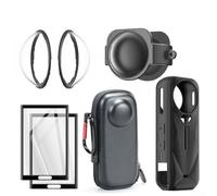 Complete for insta360 X5 Protection Set Including Silicone Body Case Lens Cap Screen Film & EVA Hard Case - Camera Accessories for Outdoor Sports Cycling Swimming