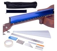 Complete Fret Leveling Kit with 18" Beam, Notched Ruler, Sandpaper (120-1000 Grit), Fret Rocker, Crowning File & Guitar Setup Tools - Guitar & Bass Maintenance Kit
