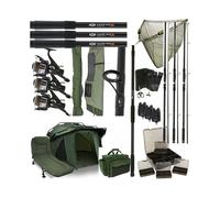 Complete Full set up 2 man Bivvy 3 Rods Reels Bag Alarm Tackle Bed Chair Net