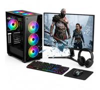 Complete Gaming Bundle Ryzen 5 5500, RTX 3050 8GB, 16GB RAM, 256GB SSD+1TB HDD. Includes a 22" monitor, Wi-Fi, RGB & Win 11. High performance ready