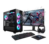 Complete Gaming PC Bundle AMD Ryzen 3 3200G, Vega 8 Graphics, 16GB DDR4 RAM, 256GB SSD + 1TB HDD, WiFi, RGB, Windows 11, 22-inch Monitor