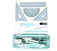 Complete Geometry Kits with 9 Essential Tools Including Compasses Rulers for Precise Technical Drawing Geometry Set
