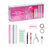 Complete Grooming Set Nails File Set with Clippers Scissors Cuticle Pusher for Beginners and Daily Care Nails Polish