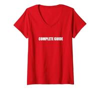 Complete Guide V-Neck T-Shirt, Women, Red, S