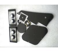 Complete Guitar Pickguard & Accessories Kit for Epiphone Les Paul LP: Backplate, Rhythm Treble Switch Cover, Knobs, Humbucker Pickup Rings (Black)
