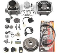 Complete GY6 Cylinder Head Rebuild Kits with valves, Trkimal 57.4mm 150cc Big Bore Upgrade Kits for 4 stroke 157QMJ Engines Chinese scooter moped parts, GY6 Engine parts Sunl Roketa Peace