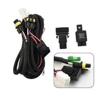 Complete H11 Fog Light Wiring Harness Set with Fuse Relay Switch for HID Halogen LED Bulbs - 12V