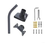 Complete Installation Solution for Starlink Adjustable Wall/Roof Bracket and Pipe Adapter (Black-B)
