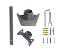 Complete Installation Solution for Starlink Adjustable Wall/Roof Bracket and Pipe Adapter (Gray-A)
