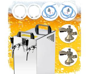 Complete Kegerator Kit with Double Tap Dispenser & Stainless Steel Cooler