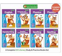 Complete Key Stage 1 Literacy Study & Practice Books - 8-book bundle! English, Phonics, Spelling, Handwriting, Reading Comprehension for AGES 4 - 7