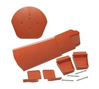 Complete Kit of 10 x Terracotta Klober Uni-Click Dry Verge Units + Domed Apex End Closure + Starter Pack - Kit Sizes 10 to 40 Available