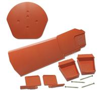 Complete Kit of 20 x Terracotta Klober Uni-Click Dry Verge Units + Domed Apex End Closure + Starter Pack - Kit Sizes 10 to 40 Available