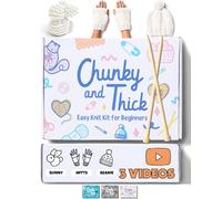 Complete Knitting Kit for Beginners - Learn to Knit Kit with Knitting Accessories Like Thick Beginner Ivory Yarn, Bamboo Needles for Beginners & More - Includes Video Tutorials & Written Guide