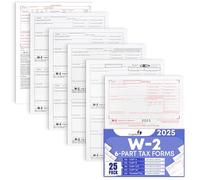 Complete Laser W-2 Tax Forms And W-3 Transmittal - Kit For 25 Employees ~6-Part~ All W-2 Forms with Self-Seal Envelopes in Value Pack | W-2 Forms 2017