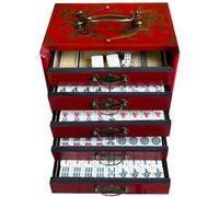 Complete Mah-jong Game Set, Mini Chinese Tile Game, Compact And Portable With 144 Cards For Travel, Parties And Family Entertainment