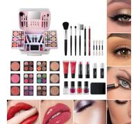 Complete Makeup Kit, Waterproof Makeup Brush Set and Lipstick Bundle, Full Professional Makeup Case Set, Perfect Makeup Kit for Casual Events, Parties, and -the-Go Beauty Solutions