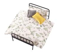 Complete Miniature Home Bed Set, Vintage Realistic Decoration with Bedding and Pillow | Miniature Home Accessories - For Girls Closet Living Room Game Life Dream Story Dress Up Party Anniver