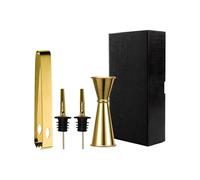 Complete Nonrust Steel Cocktails Tool Set Ice Tongs 500ml Measuring Cup and Drip Proof Spouts for Home or Professional Use Home Pubs Tool with Ice Tongs