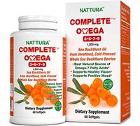 Complete Omega 3-6-7-9 Made in EU, Pure Sea Buckthorn Oil from Whole Sea Buckthorn Berries - Non-GMO, Kosher, cGMP (1,200mg) 60 Capsules