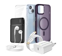 Complete Pack for iPhone 14 Case, Glass, power supply, External Battery,