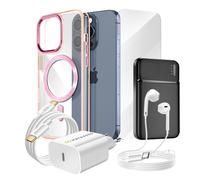 Complete Pack for iPhone 15 Pro Case, Glass, power supply, External Battery,