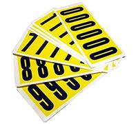 Complete Packs of Self-Adhesive Numbers, Easy Warehouse Identification, Clean Peel - Leaves No Residue, Each Card is H.38 x W. 90mm - Yellow