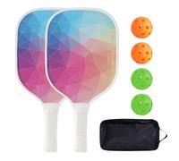Complete Paddles Kit - 2 Premium Paddles with Cover Bag, 4 Practice Balls, Durable Composite | Ergonomic Handle Design, Ideal for Coaching, Competitive Drills, Backyard Fun, and Parent-Child Activity