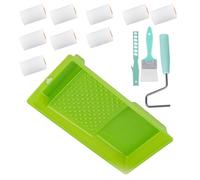 Complete Painting Set with 13 Drywalls Texture Rollers and Roller Frame for Wall Surfaces Finishes Daily Use Painting Supplies