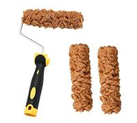 Complete Painting Set with 3 Drywalls Texture Rollers and Roller Frame for Wall Surfaces Finishes Daily Use Wall and Ceiling Painting