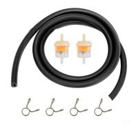 Complete Petrol Pipe System for Quad Bike Scooter Moped - Inline Filter Tap Hose Clamps Included(Black)
