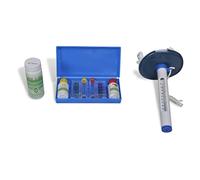 Complete Pool Cleaning Set with Vacuum Head, Leaf Skimmer, 8 m Hose, 18 Inch Wall Brush and Measuring Strips, Accessory Set for Swimming Pool Cleaning, Water Care