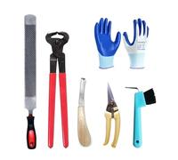 Complete Professional Farrier Tool Kit for Hoof Care - Includes Hoof Rasp, Nippers, Knife, Hoof Pick, Trimmers & Gloves - Ideal for Horses & Donkeys Hoof Trimming and Maintenance