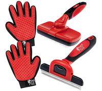 Complete Professional Pet Grooming Kit, Self Cleaning Slicker Dog Brush, Pro Grooming Brush Effectively Reduces Shedding Fur, Pet Hair Remover Brush Gloves, Combo Gift Set