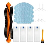 Complete Replacement Kit for Tefal Robot Vacuum Including Main Brush Side Brush Filter Mop Cloth Compatible with Smart Force Essential and Explorer Models