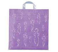 Complete Retail Solution Ltd 50x NEW PURPLE SILHOUETTES SEE THROUGH FLEXI-LOOP PLASTIC CARRIER SHOPPING PARTY BAGS