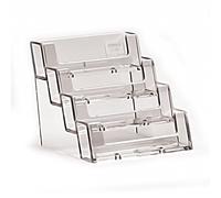Complete Retail Solution Ltd New Landscape Acrylic Business Card Holders Desktop Dispensers Display Stands (1, 4 POCKET)