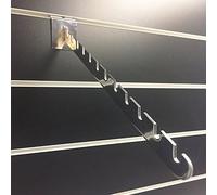 Complete Retail Solution Ltd SLATWALL SLATBOARD 10,12,16 NOTCHED WATERFALL ARM FOR RETAIL CLOTHES DISPLAY (1, 12 NOTCH)