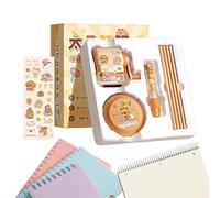 Complete School Kit | Cartoon Themed Aesthetic School Supplies for Girls, Learning Rewards Include Pencil Sharpener, Electric Vacuum Cleaner, Eraser, Pencils for and
