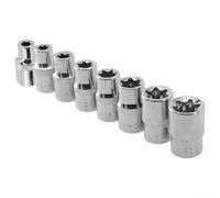 Complete Set 12 Pcs E Type Female For Torx Sockets for Ratchet Wrench End Hand Tools with Sizes E10 to E24 and Metal Construction for Mechanical Tasks (E11)