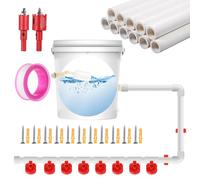 Complete Set Automatic Chicken Waterer System 1/2" PVC Pipe Accessories DIY Kit with Chicken Water Nipples Cups, Ball Valves and Tee for Chick Duck Quail
