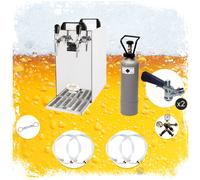 Complete set Beer Dispenser, Beer Machine - Kontakt 40, 2-line dry cooler, flow cooler 50 litres/h Type A, 5 liter adapter