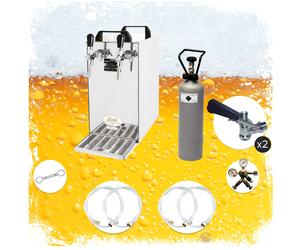 Complete set Beer Dispenser, Beer Machine - Kontakt 40, 2-line dry cooler, flow cooler 50 litres/h Type G, Type G