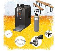 Complete set beer dispenser - JET 30 1-line home draft beer pump dispenser, beer machine, 35 liter/h beer cooler with foldable beer tent set NC Adapter