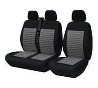 Complete Set Car Seat Covers 2+1 Van Truck Seat Covers Universal Transporter/Van Interior Accessories For Citroen For Jumpy(Black Gray)