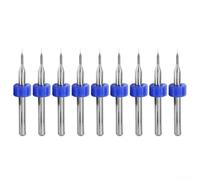 Complete Set of 10PCB Carbide Drill Bits Designed for Optimal Performance in Engraving on Various Materials like Wood & Plastic (0.1mm)