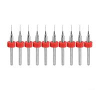 Complete Set of 10PCB Carbide Drill Bits Designed for Optimal Performance in Engraving on Various Materials like Wood & Plastic (0.3mm)