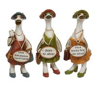 Complete Set of 3 Glam Girls Ducks ~ Fabulous Shabby Chic Ornaments