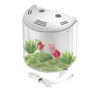 Complete Set of Aquarium Small | 20 cm Aquarium Desk | Mini Fish Tank Transparent | 5L Acrylic USB Powered Pool with LED, Water Pump and Plants for Office or Home As AC