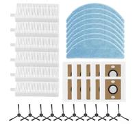 Complete Set of Replacement Filters, Mop Cloths, and Dust Bags for ILIFE A12 Pro Self Emptying Robot Vacuum (B)